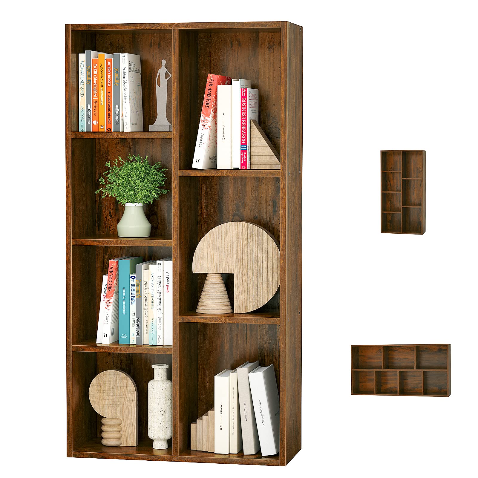Buy Aheus Bookcase Storage Shelves 7Cube Organizer Bookshelf Display