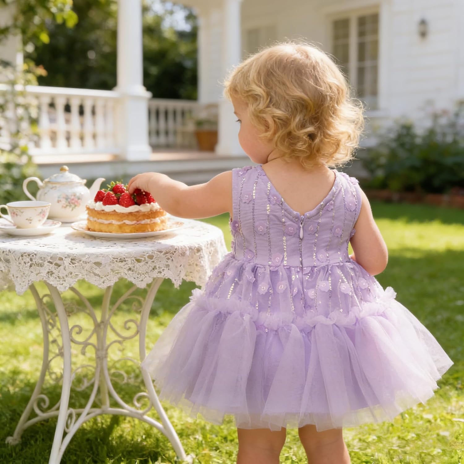 AGQT Flower Girls Dress Wedding Guest Satin Dresses Princess Birthday Party Prom Ball Gown