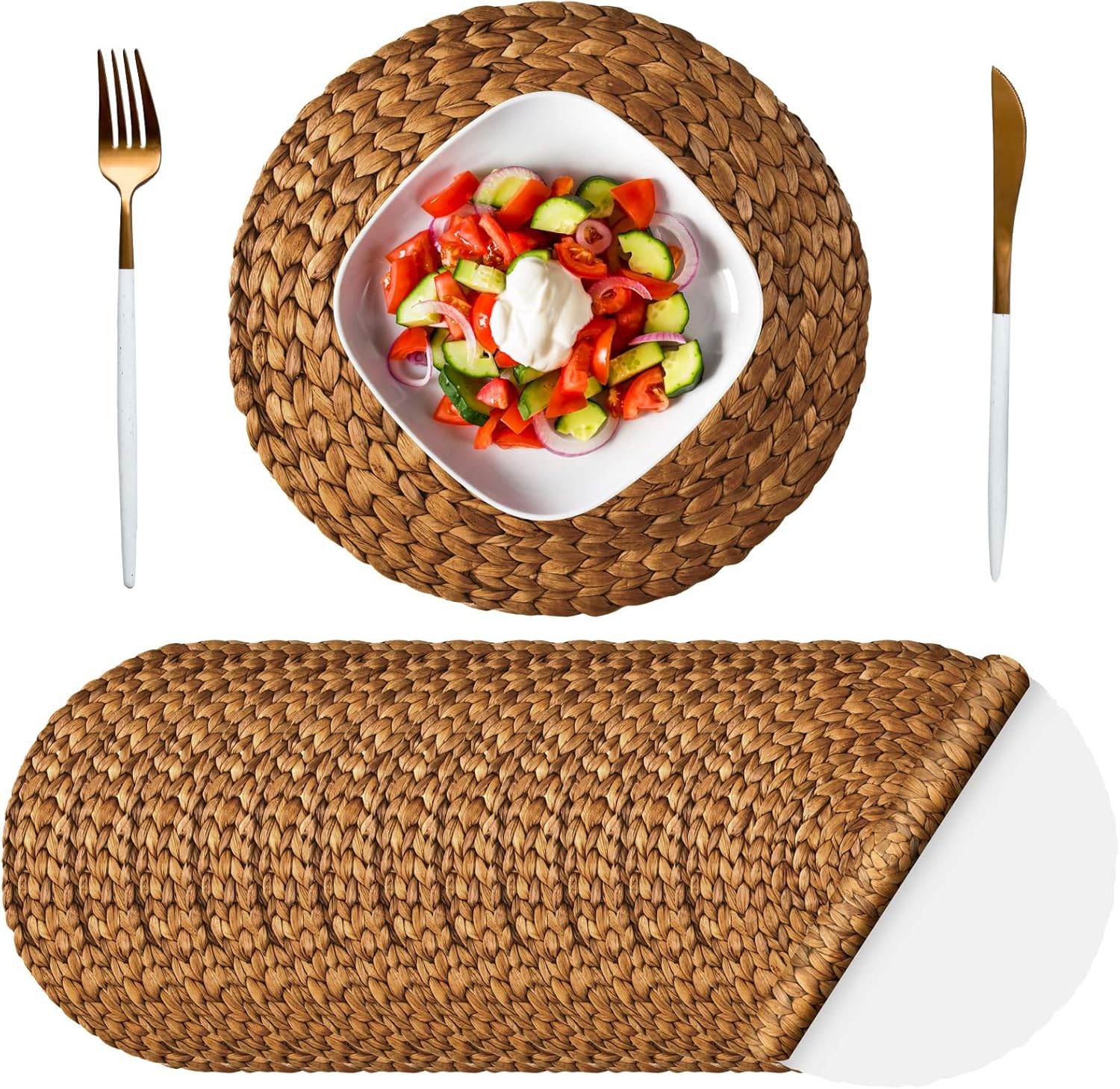 100 Pack Disposable Woven Paper Place Mats Bulk Disposable