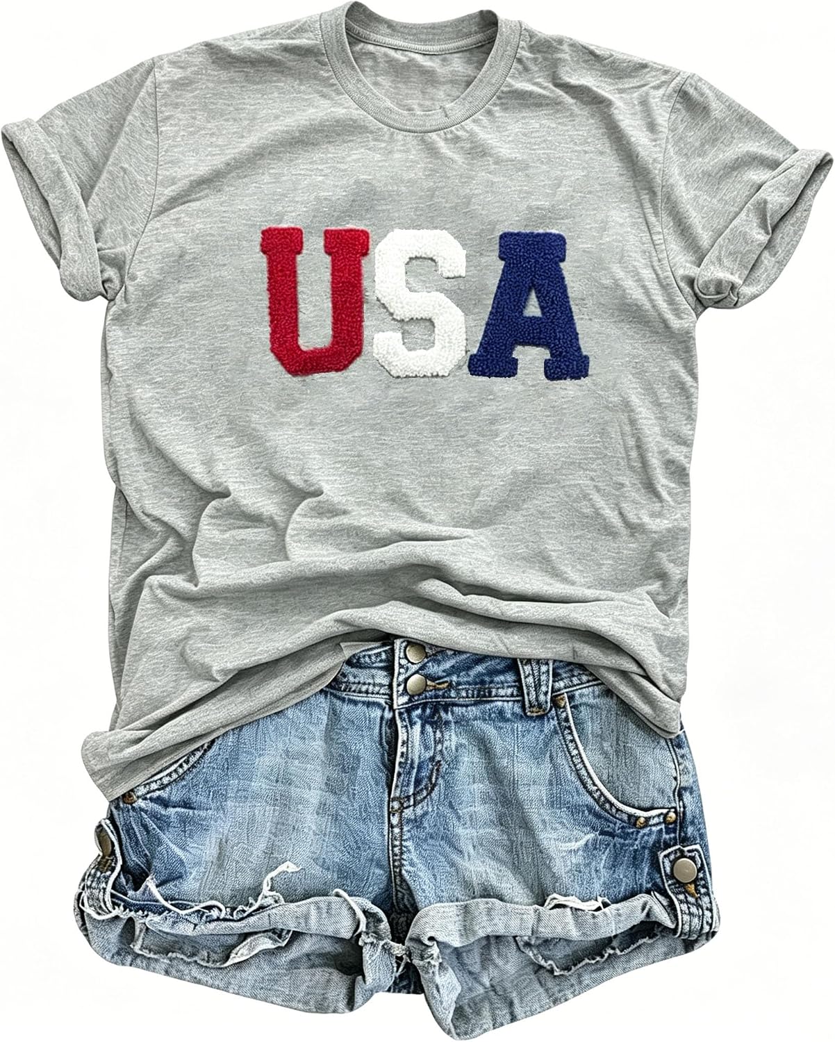 Women USA Patriotic T Shirt 4th of July Tshirt American...