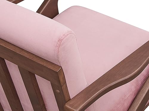 Miniatura 17 de Zola - Silla moderna de mediados de siglo, muebles de sala de estar, beige/roble Beige/Roble,Terciopelo rubor/Nogal,Terciopelo