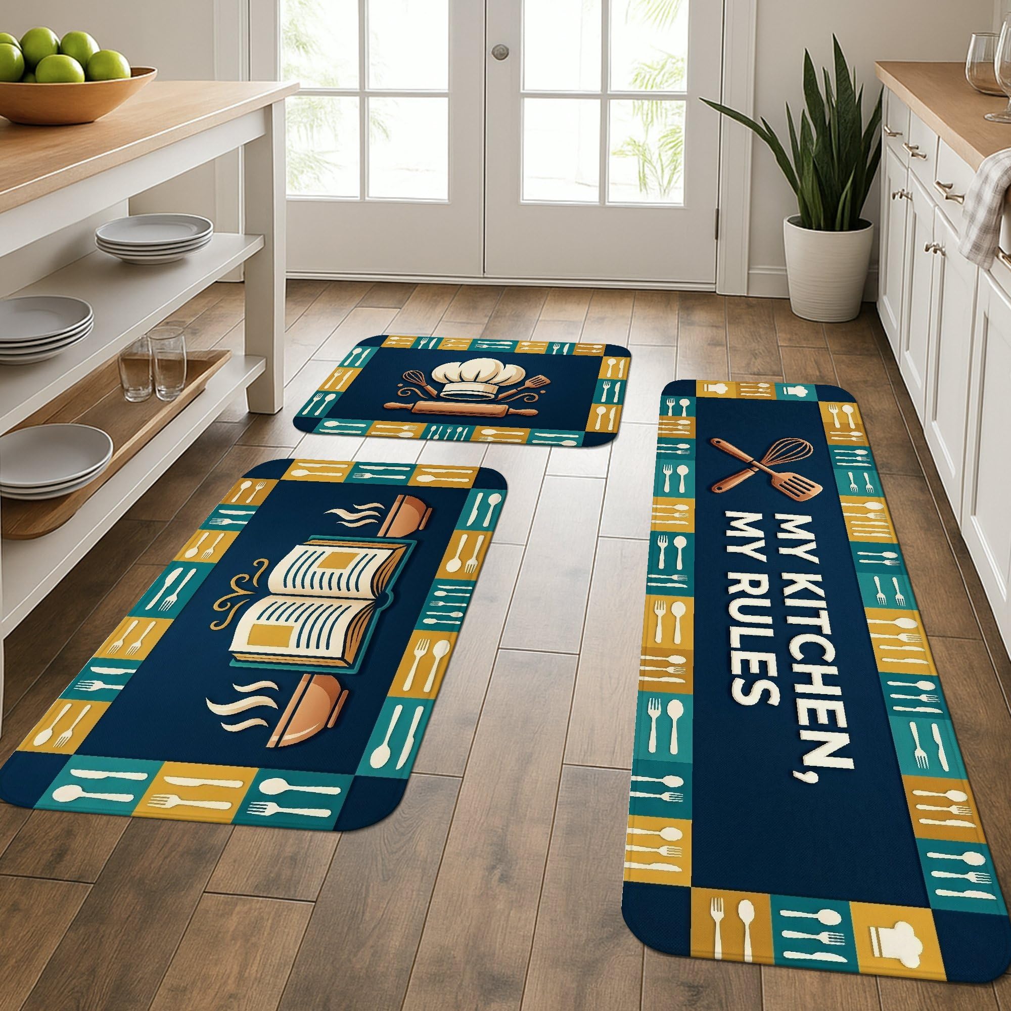 Tapetes de cocina suaves Modern Fun lavables para fregadero y baño