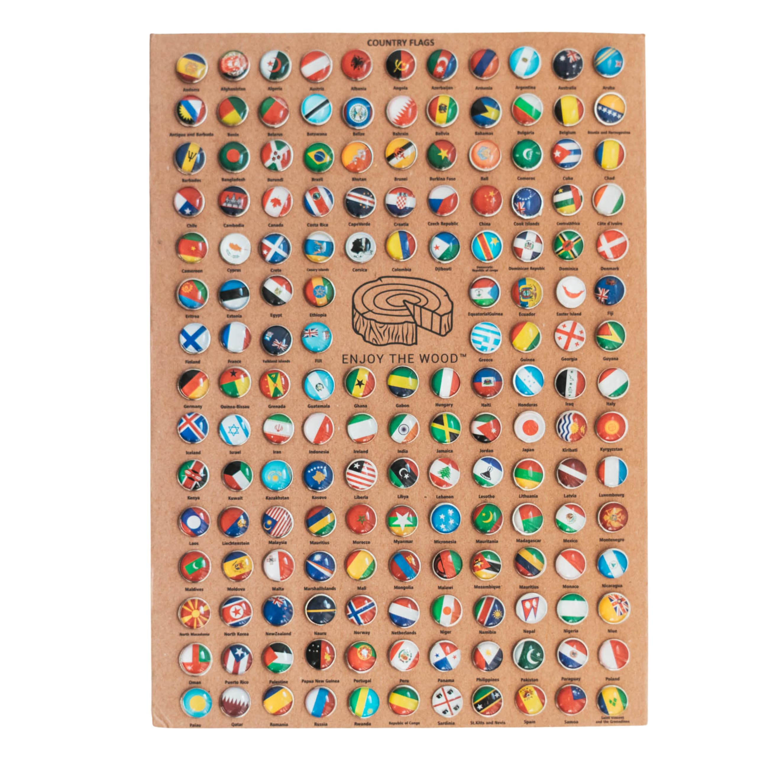 Enjoy The Wood 3D-Holz-Weltkarte, Wandkunst, große Holz-Wanddekoration, Einweihungsgeschenk, Geschenkidee, Wandkunst, Weltreisekarte für Zuhause, Küche oder Büro (Flags, Pins)