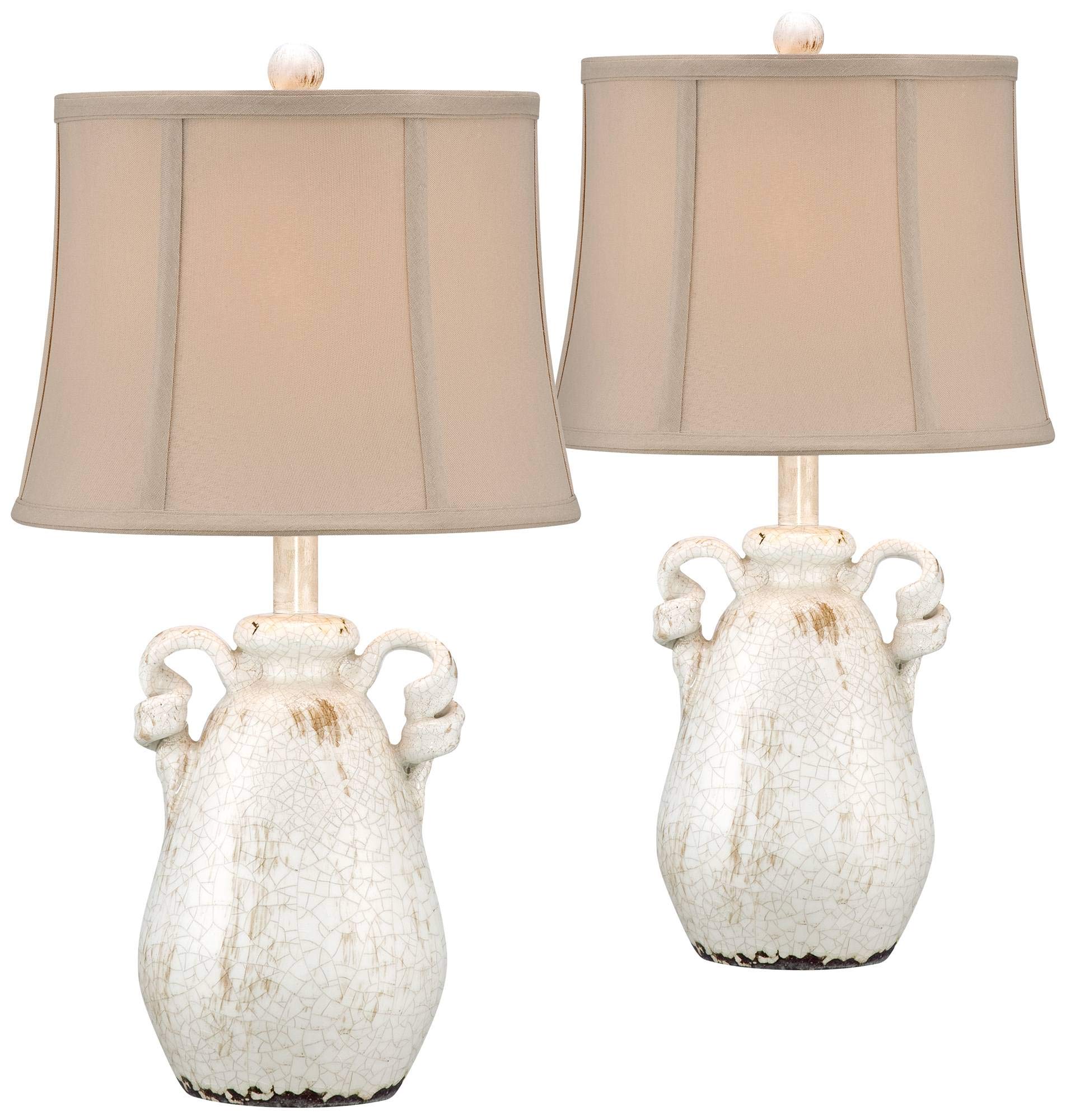 Regency Hill Sofia Rustic Country Cottage Accent Table Lamps 22" Tall