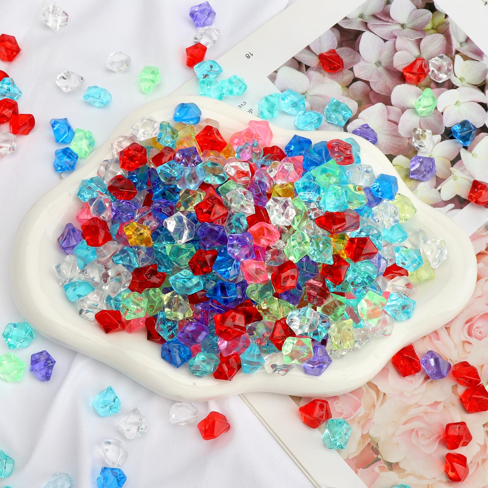 400 sztuk kamieni szlachetnych, akrylowe diamenty, kolorowe kamienie szlachetne do akrylu, diamentów, akrylowych, kamieni szlachetnych, do akwariów, wazonów, dekoracji stołu