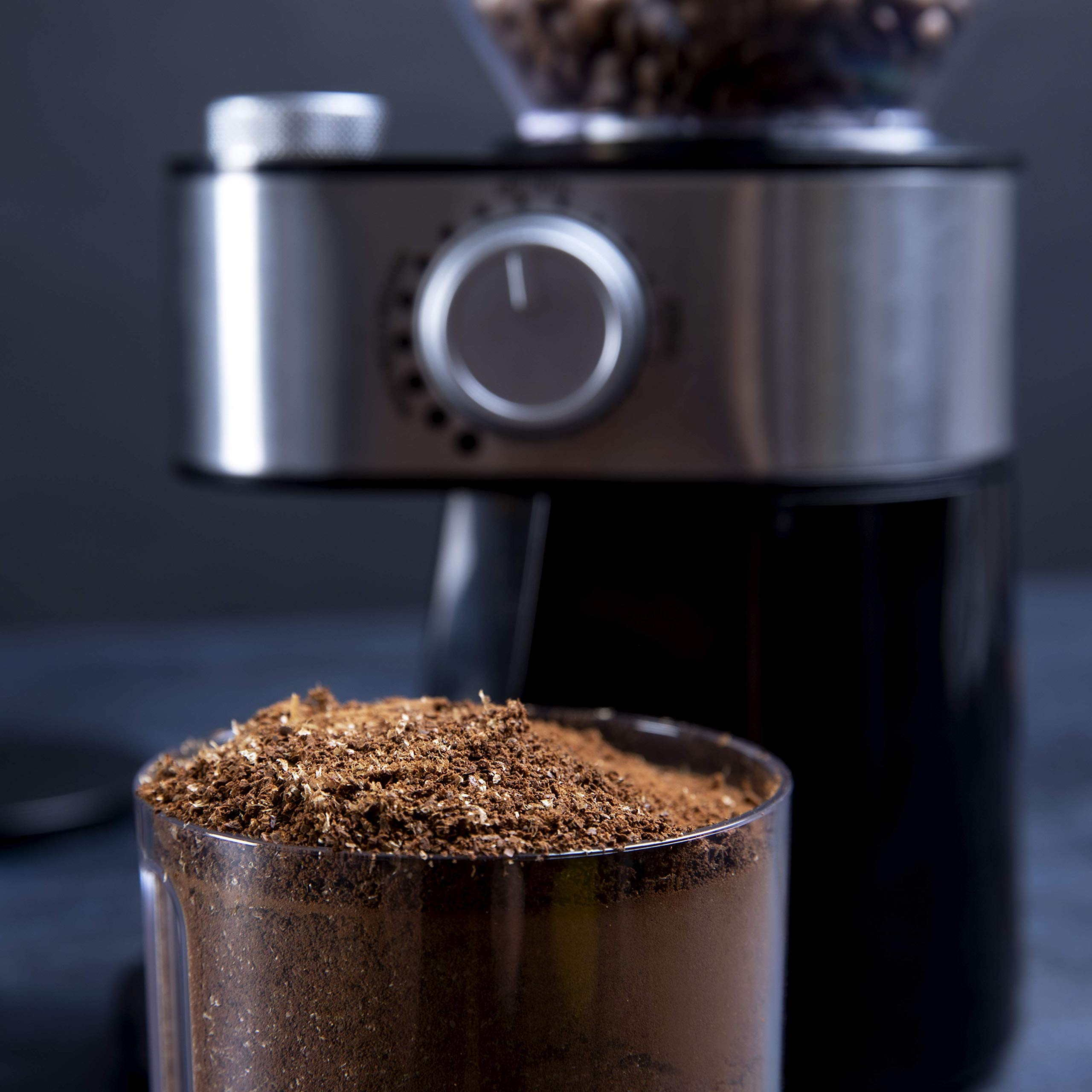 Gastronoma Cafetera automática - Cafetera con molinillo - Negro | Cafetera automática con recipiente de granos de 200 g, para 2 a 12 tazas, con indicador LED