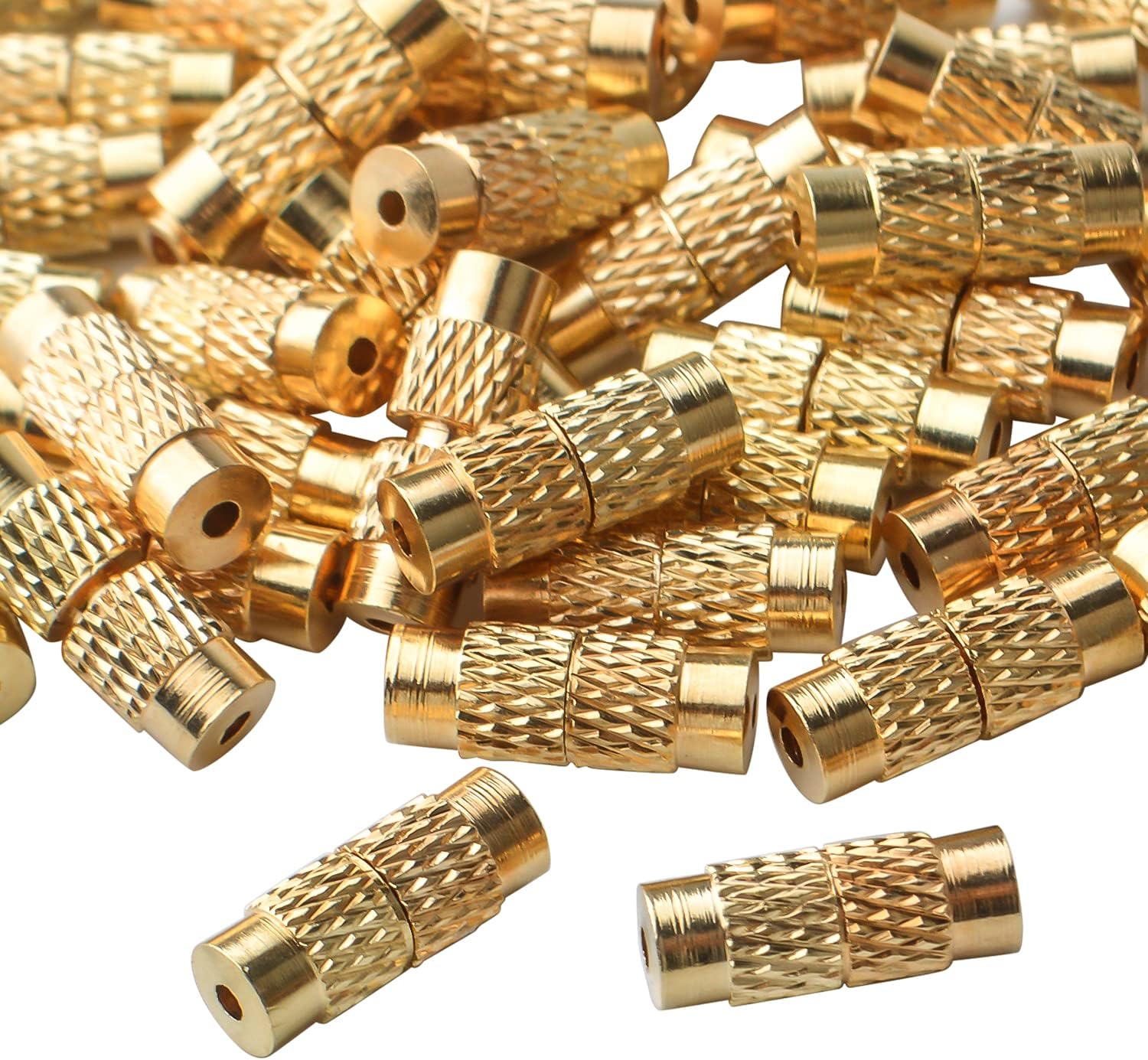 50pcs Gold Screw Twist Clasps Brass Barrel Tube Fastener Cord End Caps 11x4mm Jewelry Screw Clasps for DIY Necklace Bracelets Jewelry Making - Image 4