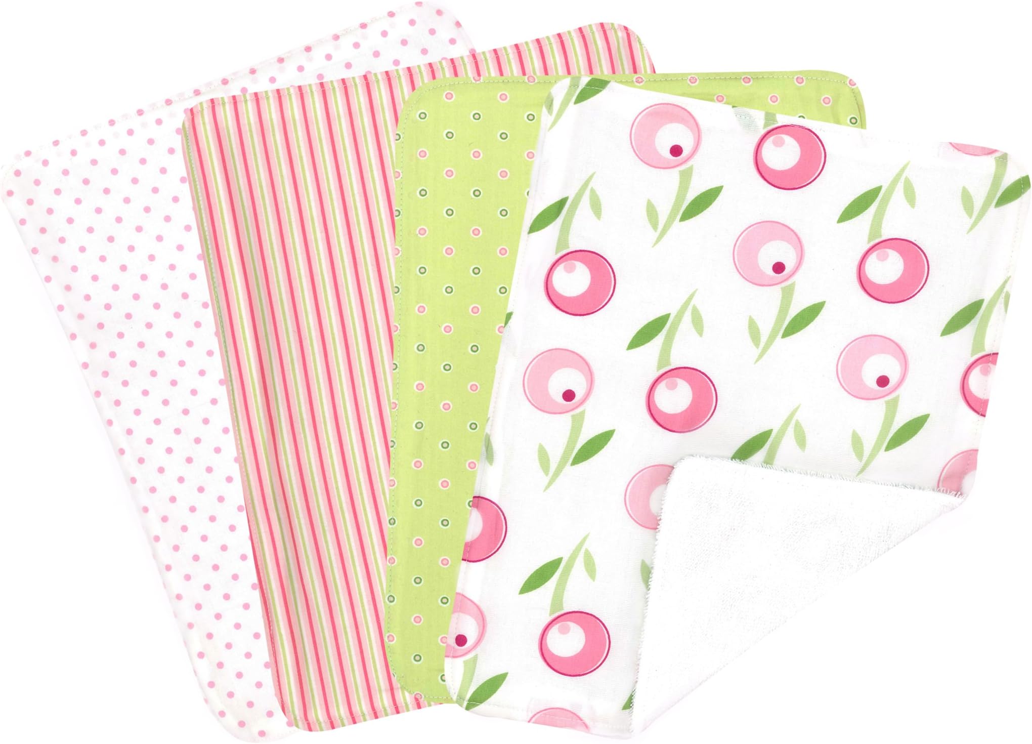 Trend Lab Tiptoe Tulip Blooming Bouquet Burp Cloths, Set of 4 (Discontinued by Manufacturer) (Discontinued by Manufacturer)