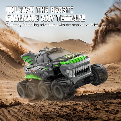 Miniatura 6 de YOLOPLUS+ Auto de control remoto anfibio 8WD RC Monster Truck, 2.4GHZ 116 impermeable, todo terreno, todoterreno, juguetes de piscina, regalos para