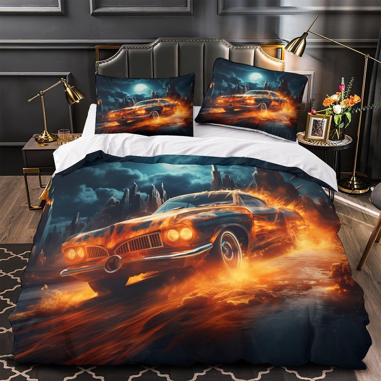 Housse de couette 220x240 électricité 3 pièces microfobre douce