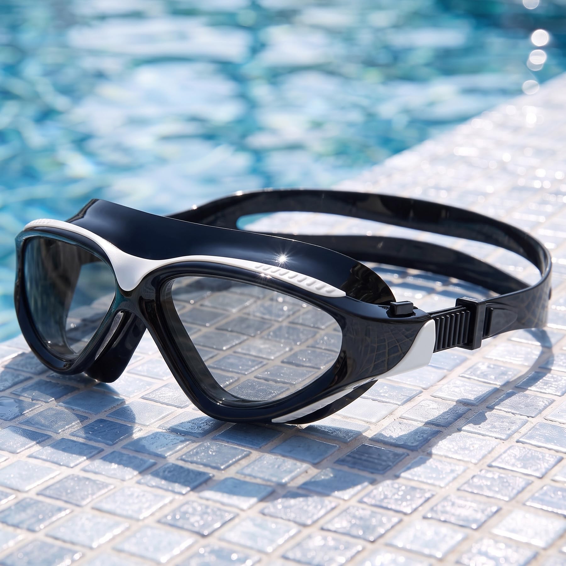 Gafas de natación panorámicas de 180° para adultos, ultra cómodas, de silicona líquida, antivaho, UV, para piscina y al aire libre, mujeres, hombres y jóvenes