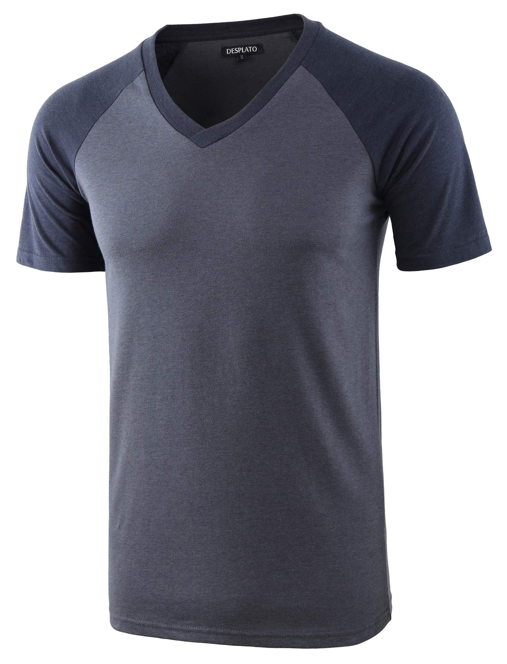 Men's Casual Vintage Slim Fit Short/Long Sleeve V-Neck Workout Hiking Baseball Jersey T-Shirts
