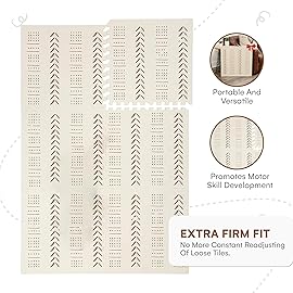 Childlike Behavior XL Baby Play Mat - 72 x 48-Inch Puzzle Play Mat with 6 Foam Floor Tiles - Interlocking Tummy Time Mats for Toddlers and Infants Playpen - Waterproof and Soft Crawling Mats - Beige