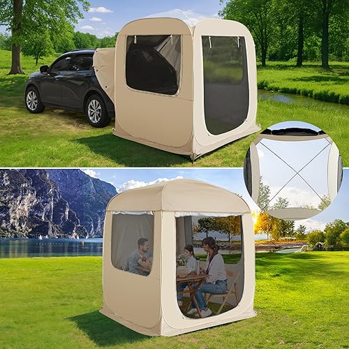 Alvantor - Tienda de campaña con toldo y mosquitero desplegable para 6, 10 y 15 personas, refugio solar instantáneo, resistente a los rayos