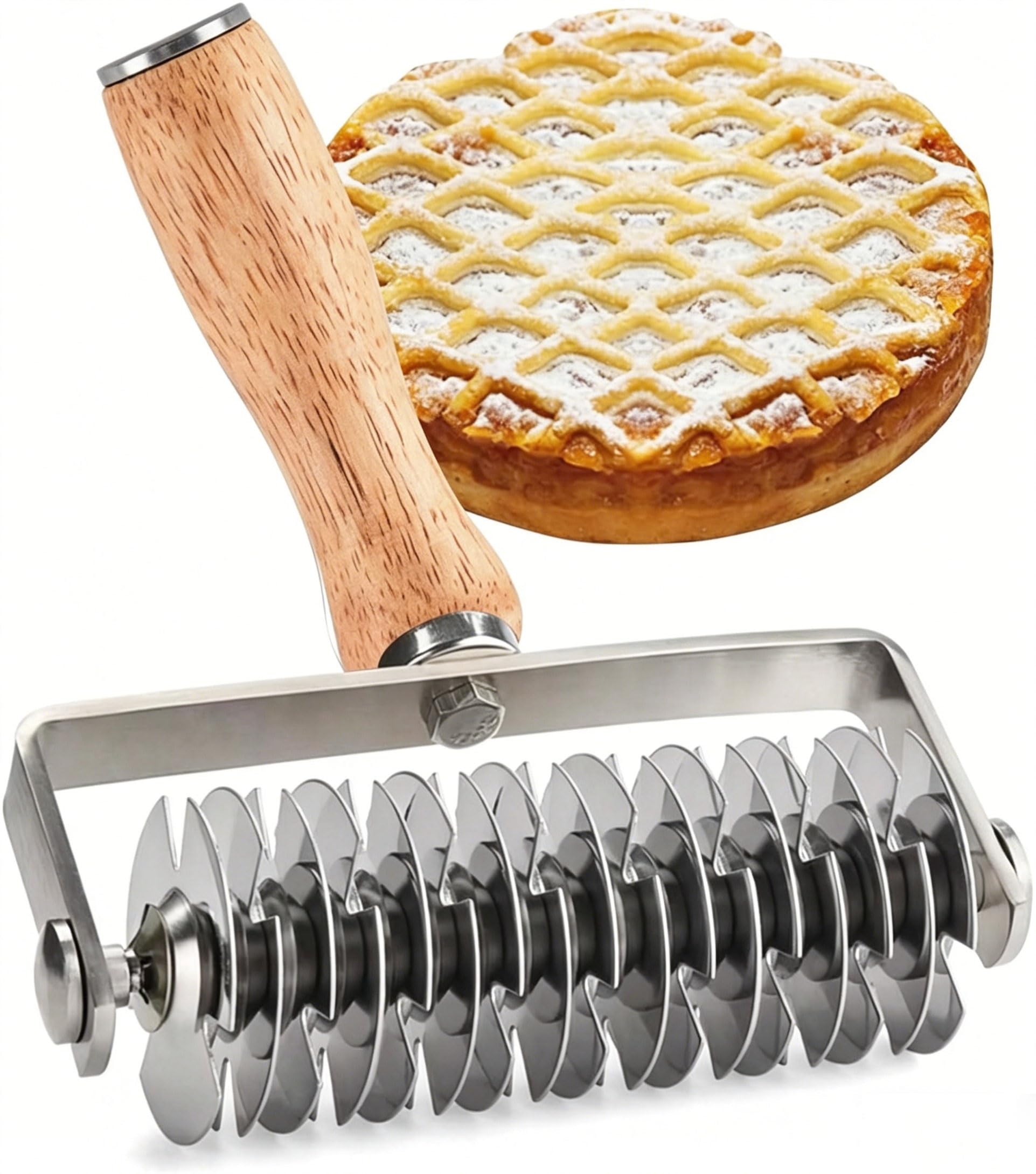 Lattice Pastry Cutter, Stainless Steel Pastry Lattice Roller Cutter