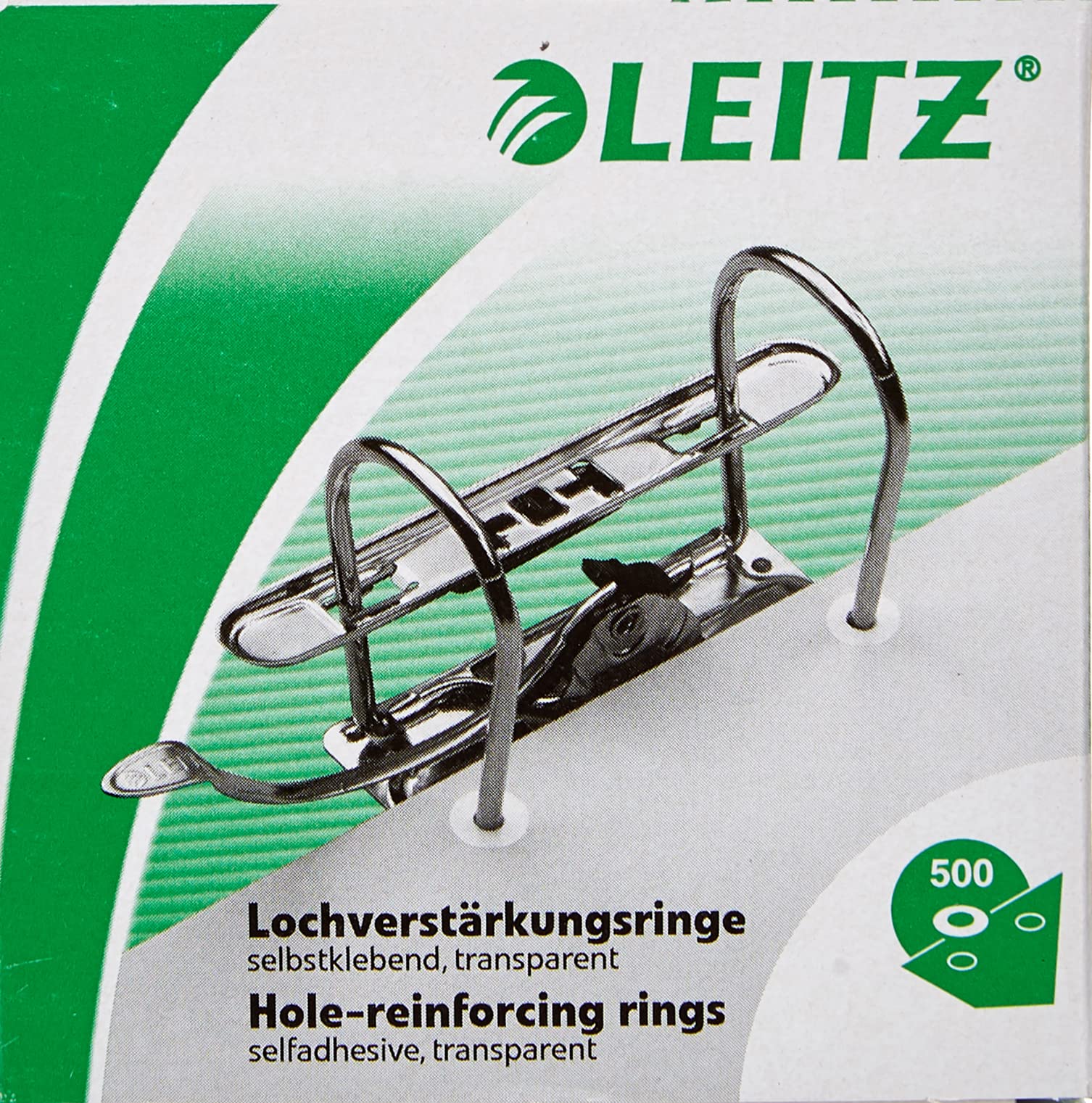 Leitz Anelli di Rinforzo Salvabuchi, Bianco Traslucido, Autoadesivi, 500 sztuk