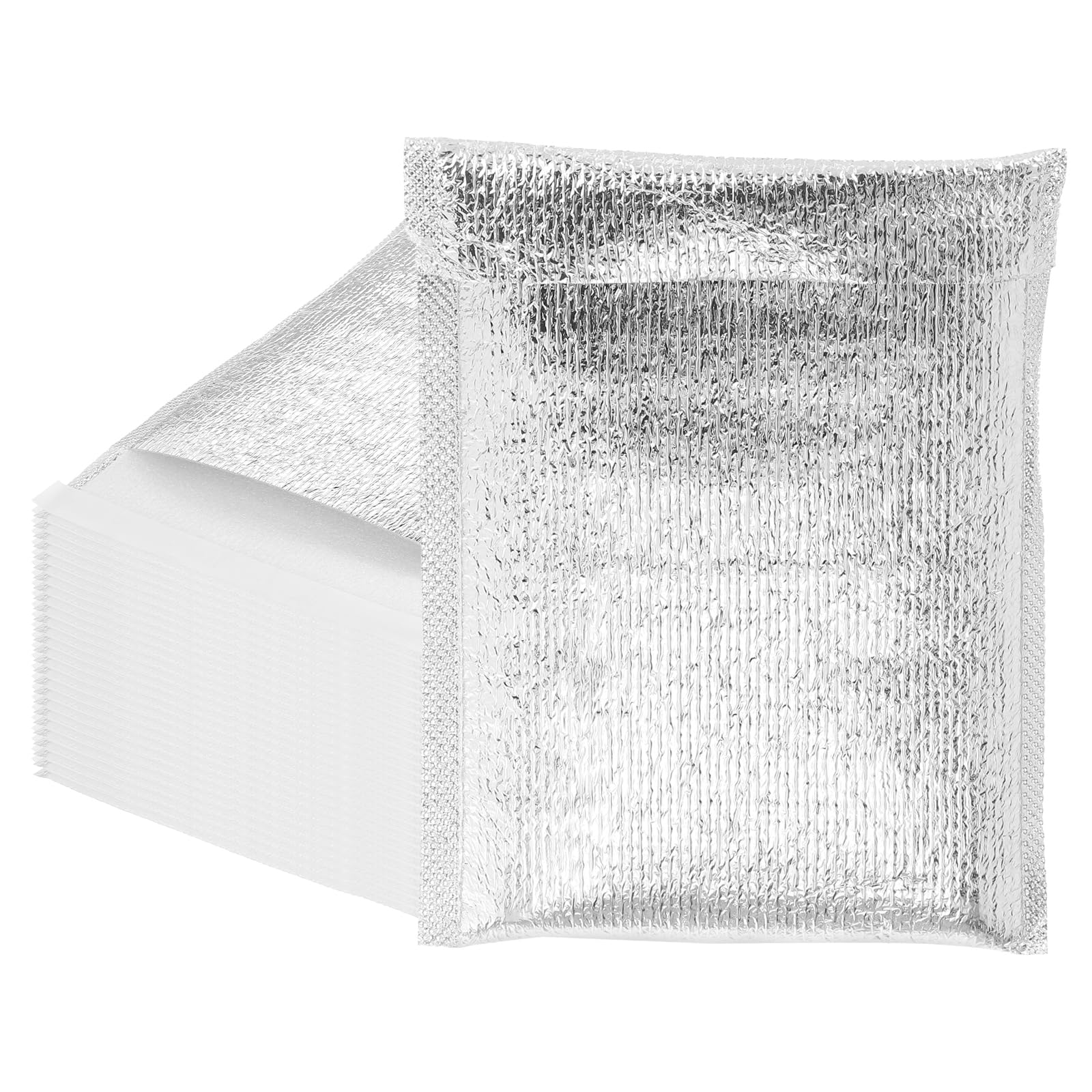 sourcing map Reusable Thermal Insulation Bags,9.8x7.9 Inch Self Seal Thermal Box Liners Insulation Aluminum Foil Pearl Cotton Bag for Food,Cosmetics, Pack of 25