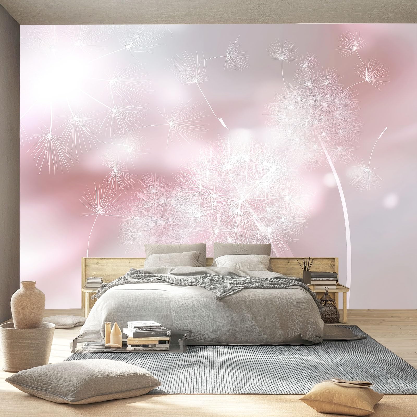 Fototapeta, rośliny i kwiaty, fantazja, 79in x 55in / 200 x 140 cm (szer. x wys.), włóknina, wysokiej jakości, nowoczesny, marzycielski, ombre, mniszek lekarski, dekoracja domu, DIY, plakat, obraz