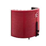sE Electronics RF-X Reflexion Filter - Portable Microphone Isolation Shield for Recording Music, Podcasts & Voice-Overs - Four-Layer Acoustic Sound Shield for Home Recording Studio Equipment (Red)