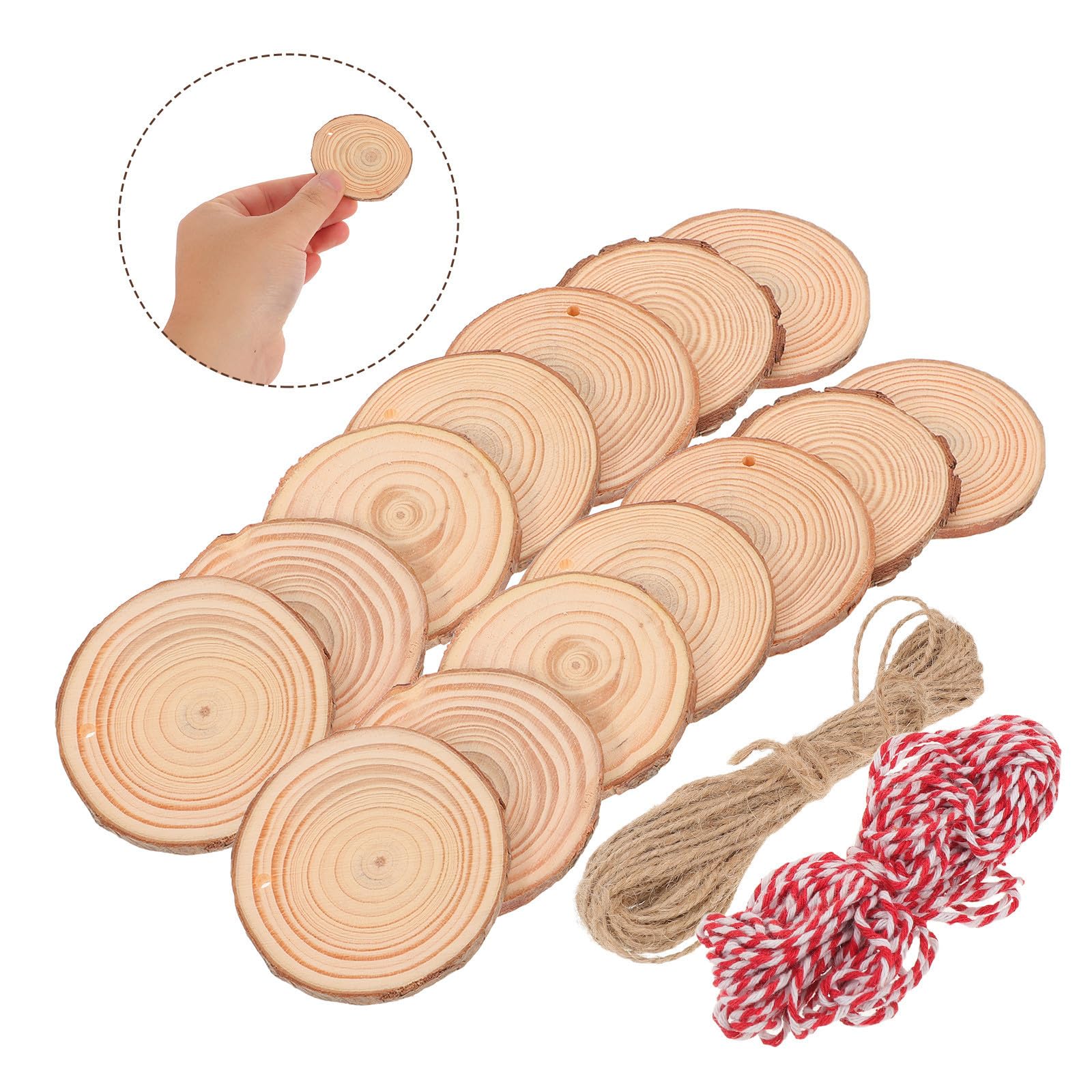 FRCOLOR 90 Pezzi Dischetti di Legno Grezzo Rotondi per Decorazioni