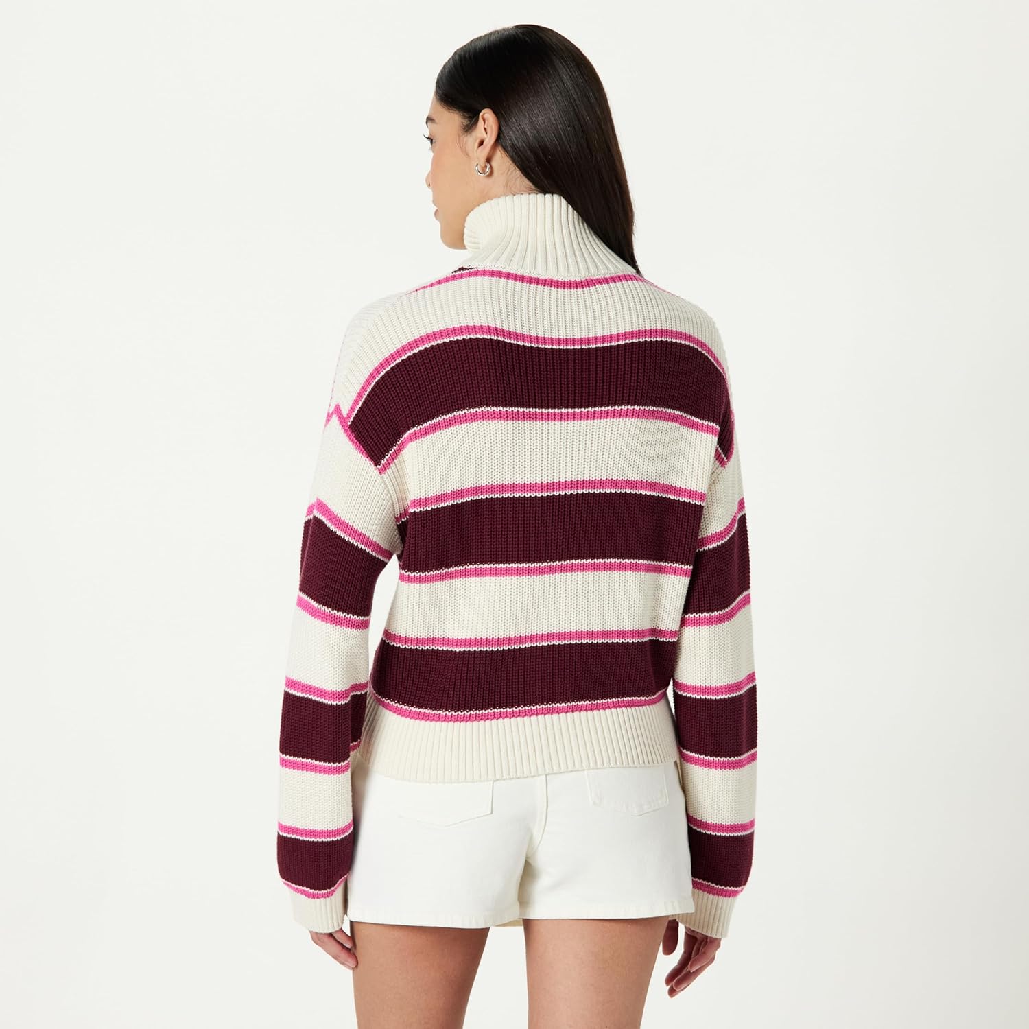 The Drop womens Russel Stripe Half Zip Sweater - Image 2