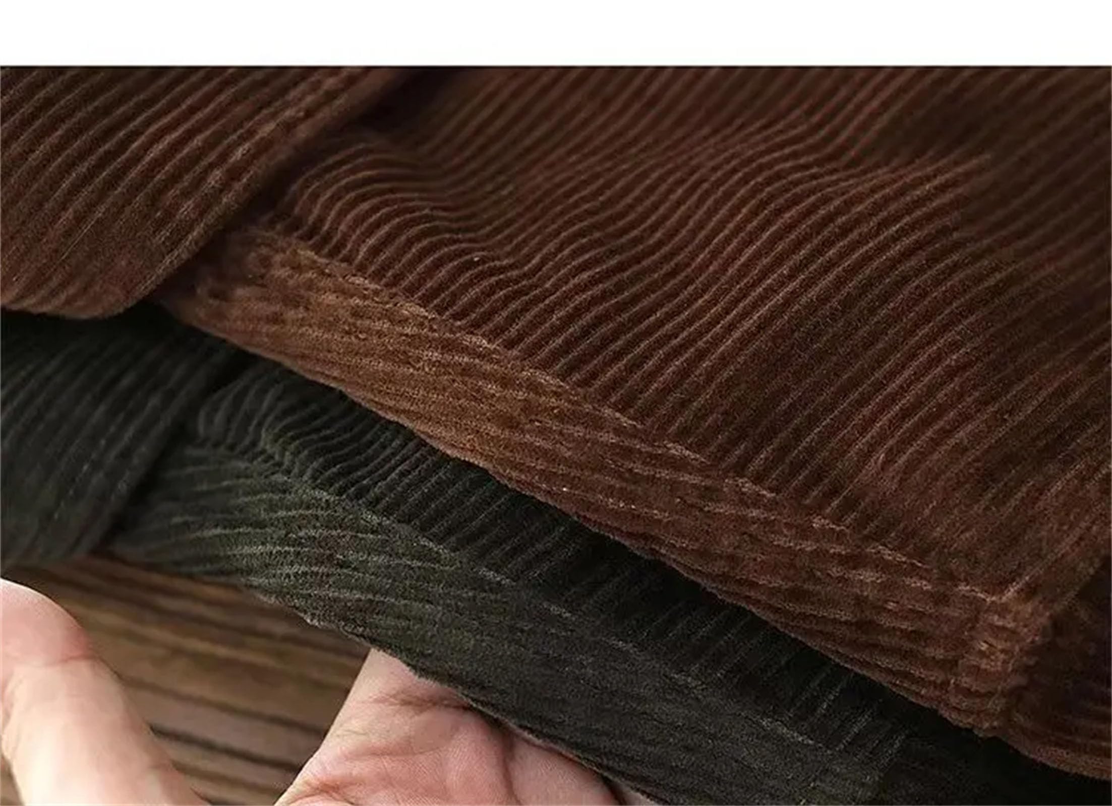 Herren-Arbeitshemd aus Kordsamt, einfarbig, Baumwolle, langärmelig, Sweatshirt, Tasche, Freizeithemden