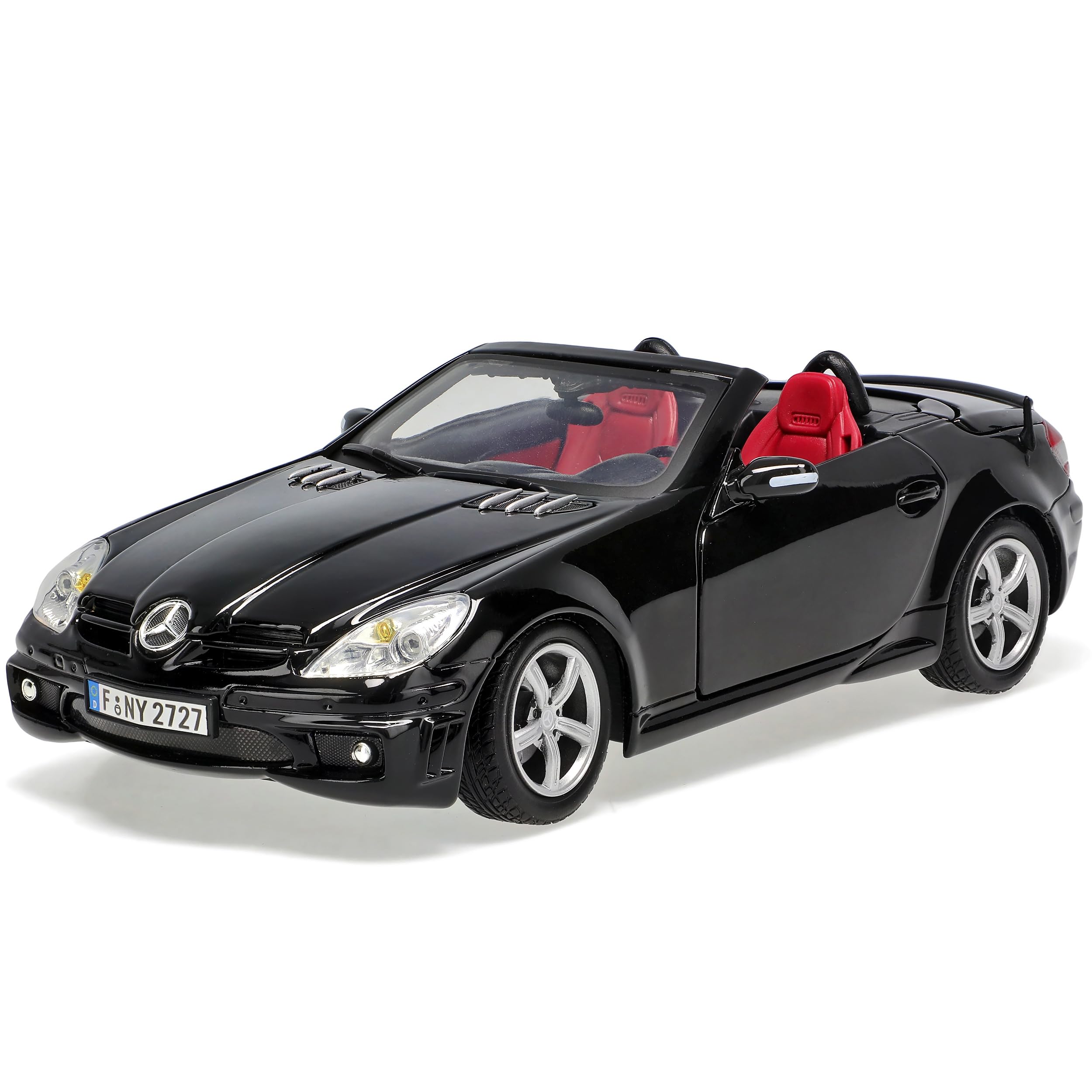 Motormax Mercedes-B SLK R171 2004-2011 55 AMG Schwarz Öffnendes Dach Coupe Cabrio 1/18 Modell Auto mit individiuellem Wunschkennzeichen