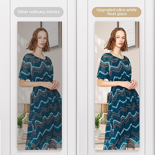 Miniatura 6 de Hasipu Espejo de longitud completa montado en la pared, espejo de puerta de 47 x 16 pulgadas, espejo sobre la puerta, espejo de cuerpo completo,