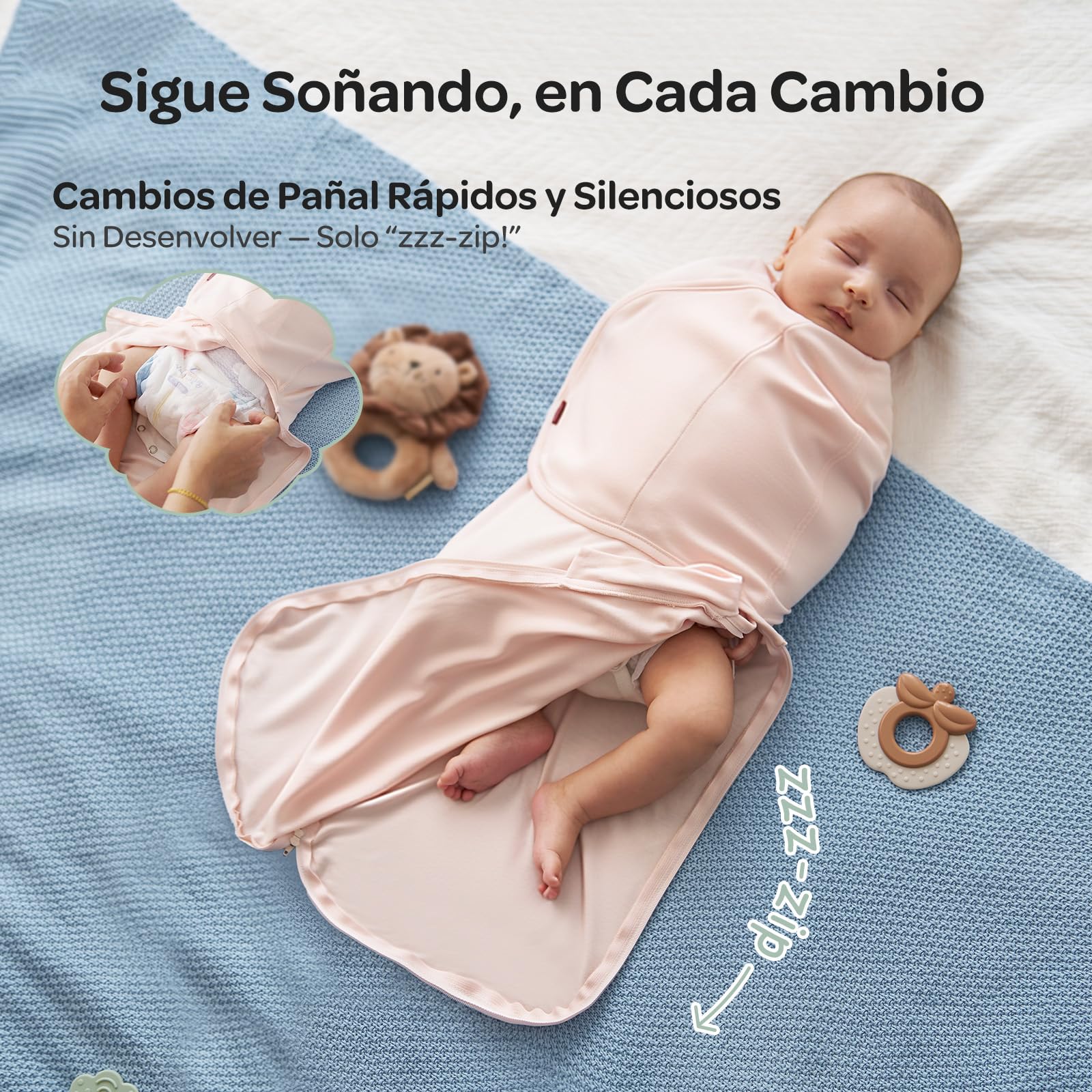 momcozy Saco para bebé de 0 a 3 Meses, Cierre silencioso, para Padres recién Nacidos, Reduce el Reflejo de Miedo, indispensable para recién Nacidos de 0 a 3 Meses, Paquete de 2 — view 5