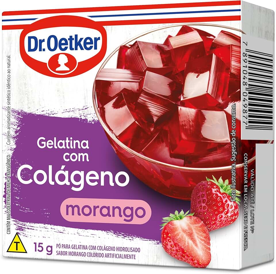 Gelatina com Colageno Morango