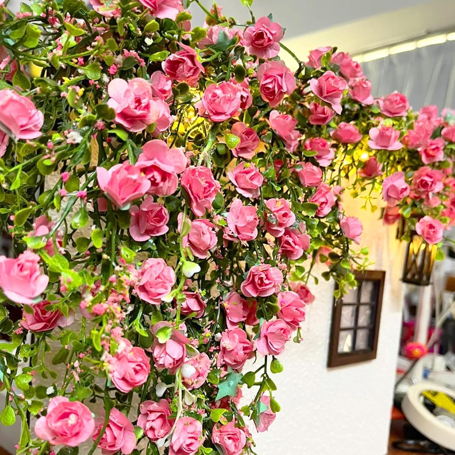Warmtree Realistic Miniature Artificial Rose Vines Diorama Supplies image 3