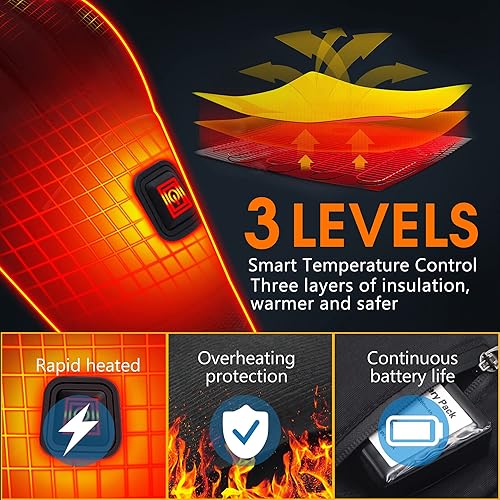 Miniatura 2 de GEMSTONEGO Guantes calefactados con batería para hombres y mujeres 74 V eléctricos recargables con pilas para deportes al aire libre impermeables