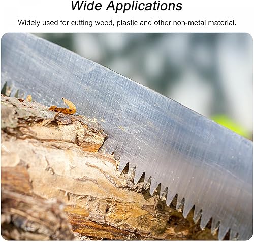 Miniatura 5 de uxcell Sierras de podar de 10 pulgadas, hoja recta, mango de madera para campamento, jardín, madera, ramas de árbol, 2 piezas