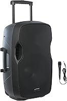 Vista 8 de Gemini 25,4 cm 1000W Altavoz Bluetooth inalámbrico con batería y asa de carrito, entradas de micrófono/guitarra y eco – Sistema de sonido móvil