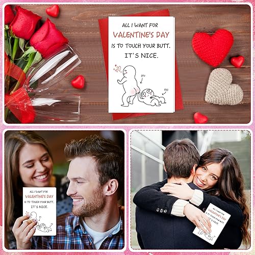 Miniatura 5 de FLYAB Divertida tarjeta de San Valentín para ella y él, tarjeta traviesa del día de San Valentín para marido, esposa, novio, novia, tarjeta de feliz