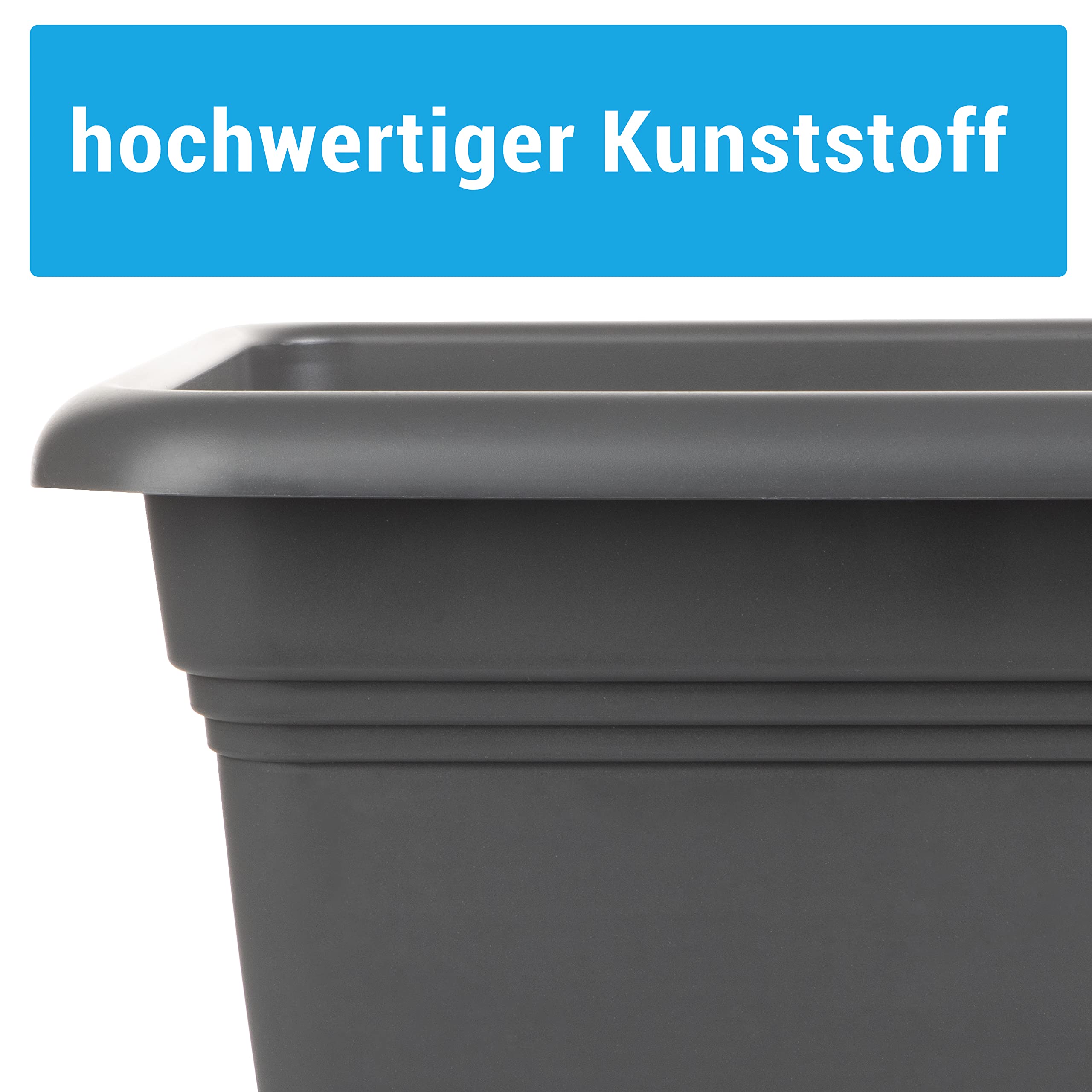 Plantenpot/bloempot kunststof dia 48 cm en hoogte 30 cm in het antraciet grijs voor