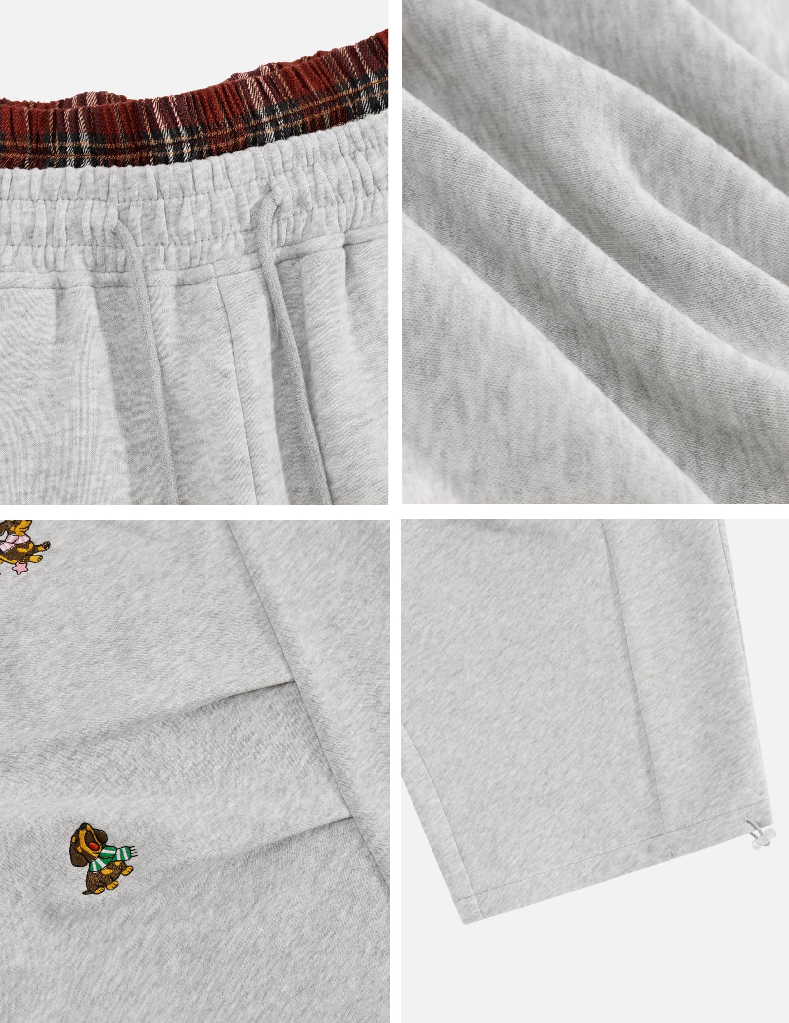 Aelfric Eden Dackel Jogginghose Herren Baggy Lang Sporthose Damen Karierte Patchwork Freizeithose Unisex Sweathose High Waist Casual Hose mit Taschen Graphic Sweatpants Weites Bein