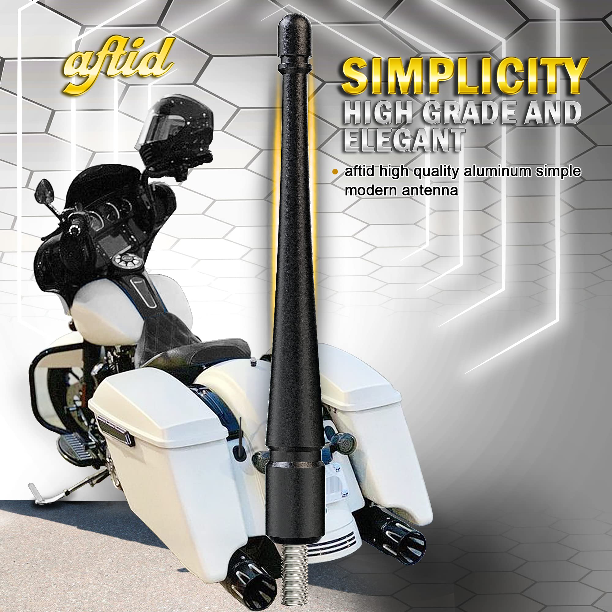 Antena corta de aluminio de 4 pulgadas compatible con Challenger 2015-2024 | Chieftain | Pursuit | Roadmaster Motorcycles