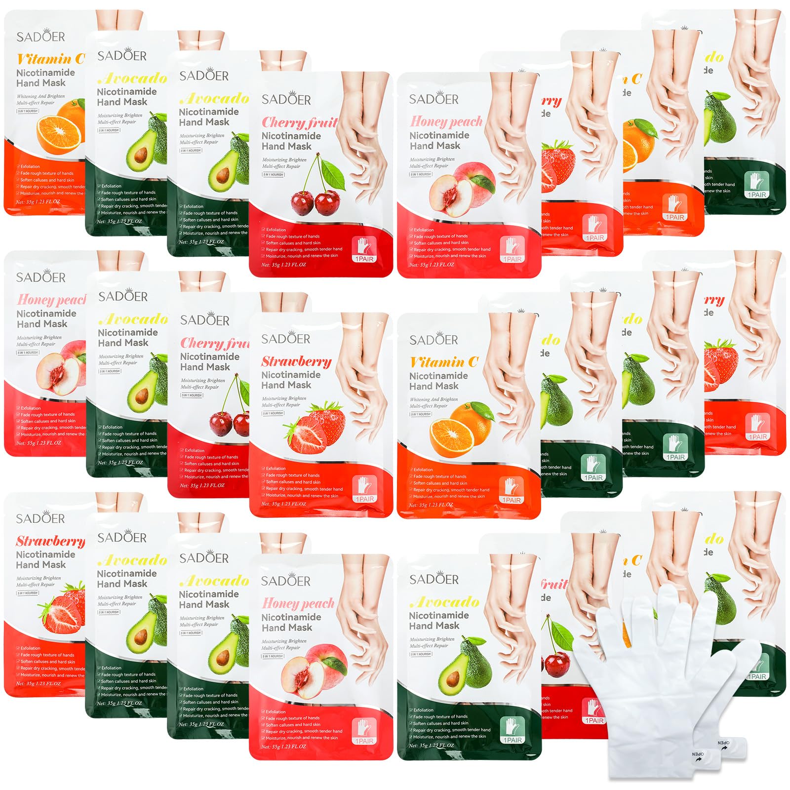 Amazon.com: Swiffen 24 Pcs Fruits Beauty Hand Mask Bulk Hydrating