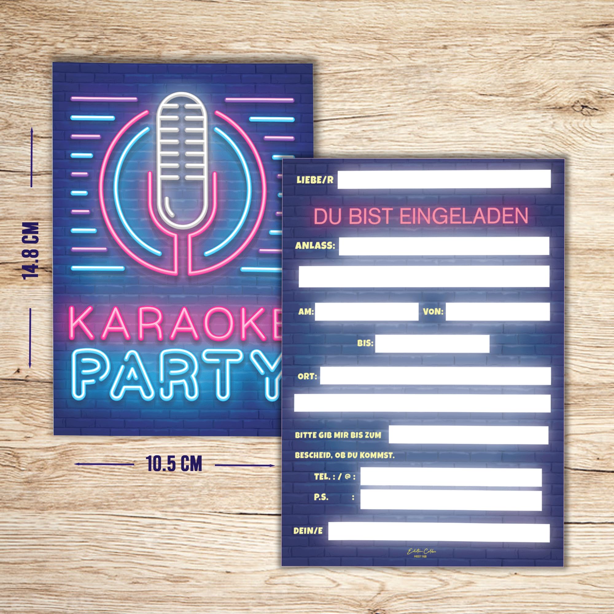 Edition Colibri Karaoke Party Invitation Card - Neon Microphone Design - Cool Invitation for Any Celebration - Image 2