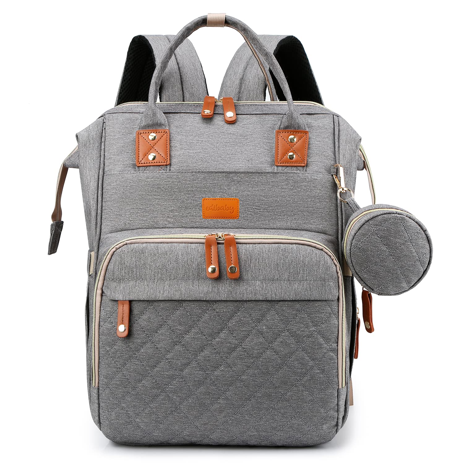 Edibaby, Mochila Carro Bebe, Cambiador Pañales Bebes, Mochilas Pañaleras, Bolsa Pañales Maternidad para Mama, Portatil con Ganchos para Carro