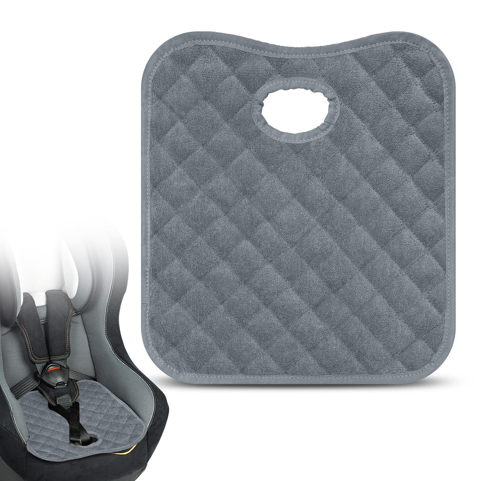 2PCS Waterproof Baby Car Seat Protectors, Car Seat Protector Potty Training Liner for Toddler Baby Kids (Grey&Black） — view 7