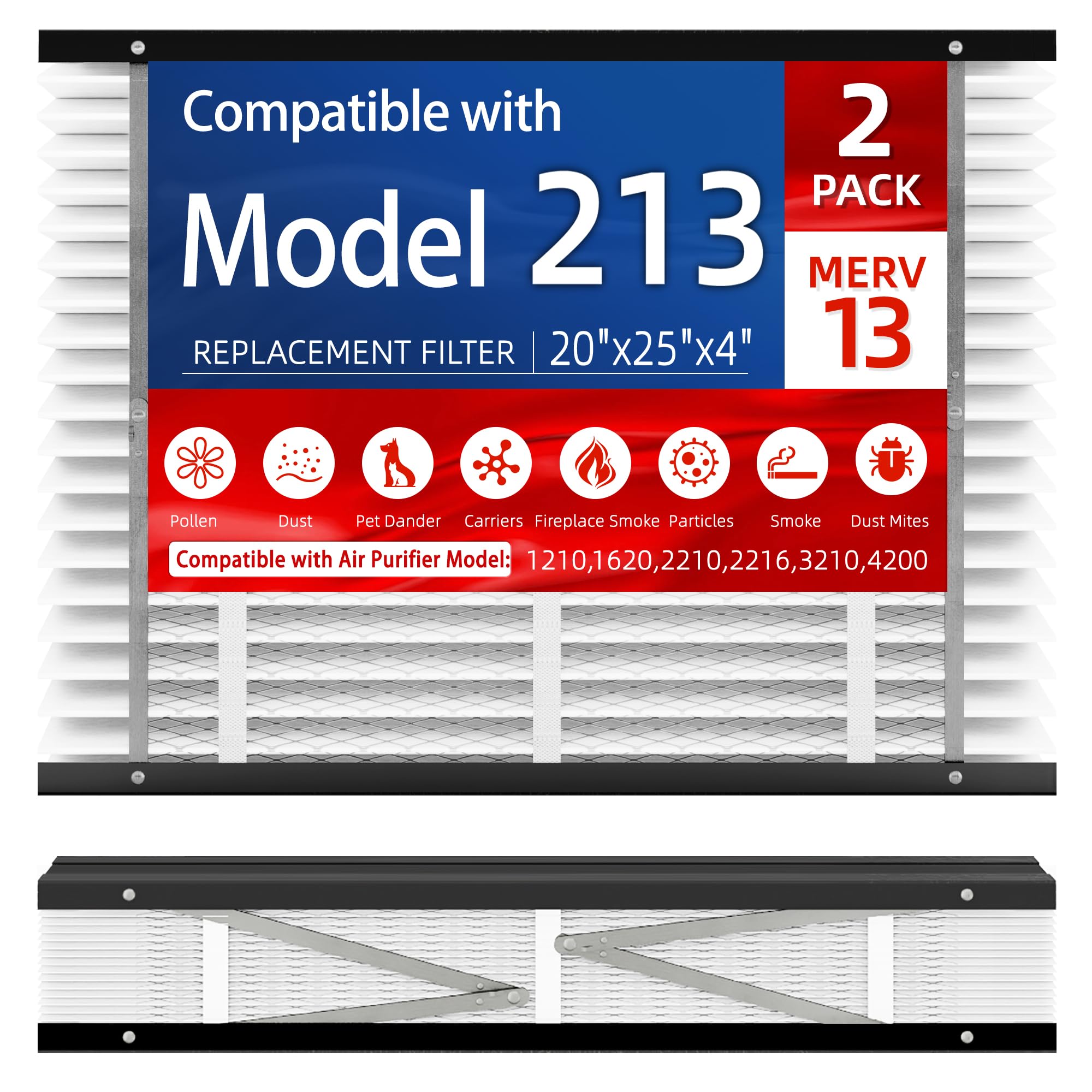 2 Pack, 213 Replacement Filter, Compatible with AprilAire 213