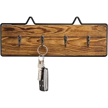 Amazon Com Mygift Llavero De Madera Rustica Y Alambre De Pared
