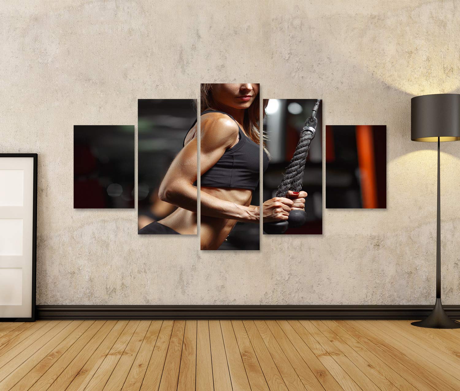 islandburner Stampa su tela Fitness Donna in palestra Giovane Donna Potenza Esercizi Fitness in Fitne Immagini Poster