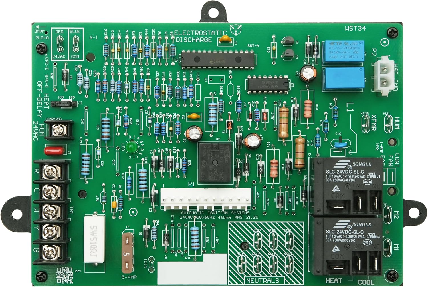 Upgraded HK42FZ018 Furnace Control Board Replacement for CEPL130590-01, 117255, CEBD430590-10A, Carrier Integrated Furnace