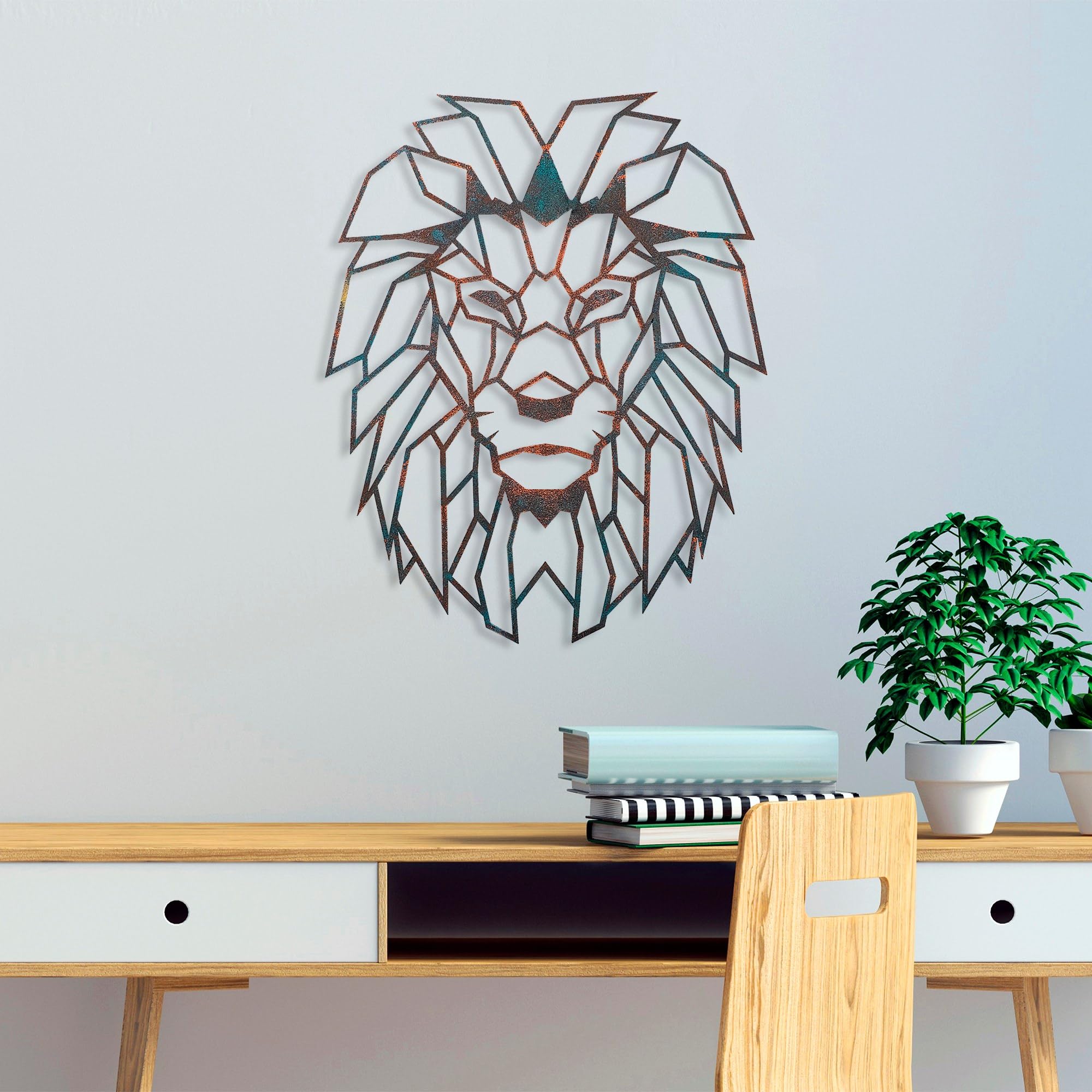 Hand-Painted Decorative Metal Wall Accessory, 40 x 50 cm, 100% Metal, 1.5 mm Thick, Unique Colour Variations, Perfect for Home Decor