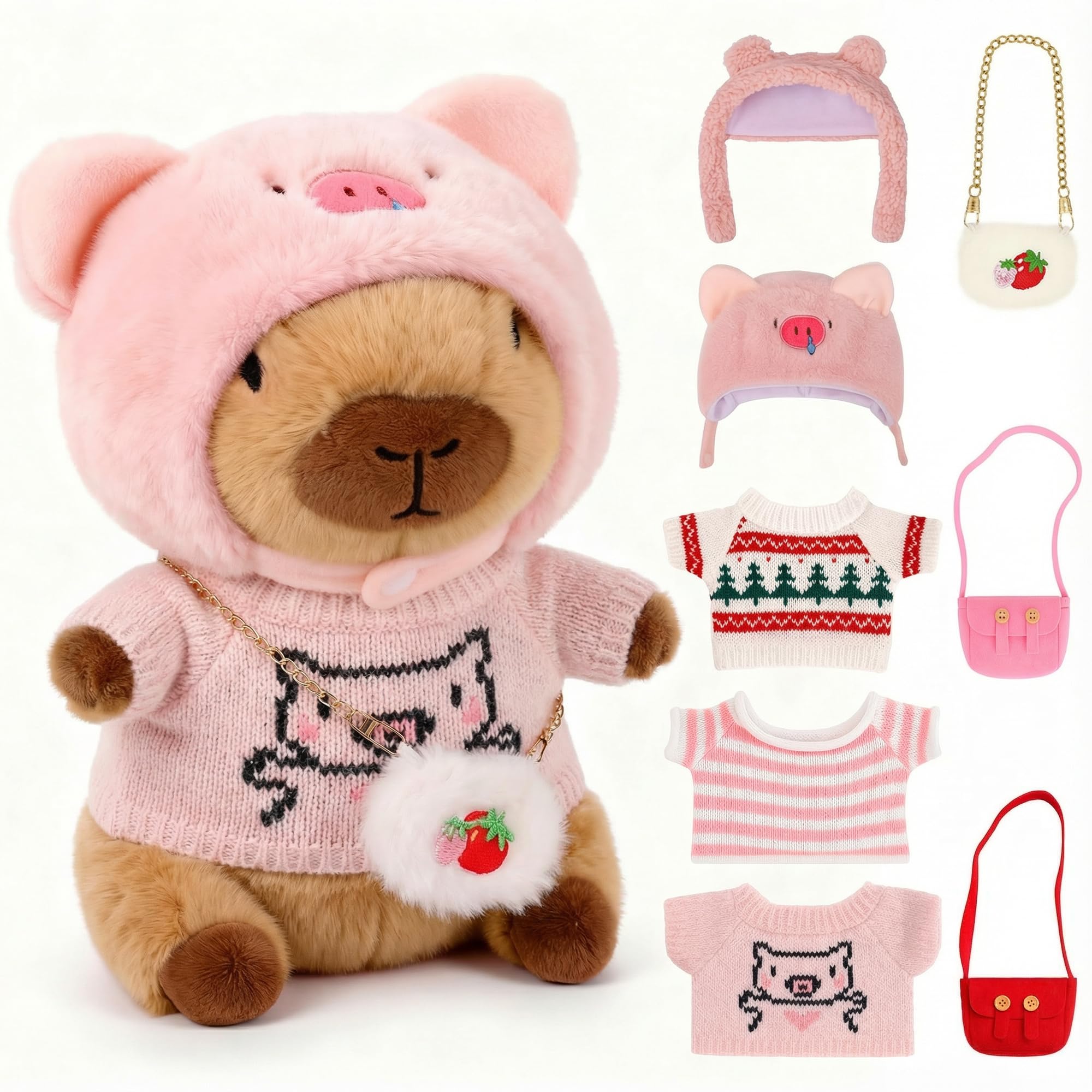 28% Off Capybara Plush with 9 Outfit Pieces