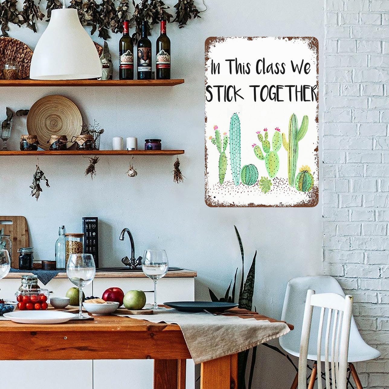 Metal Sign 8″x12″ Vintage In This Class We Stick Together, Retro Wall ...