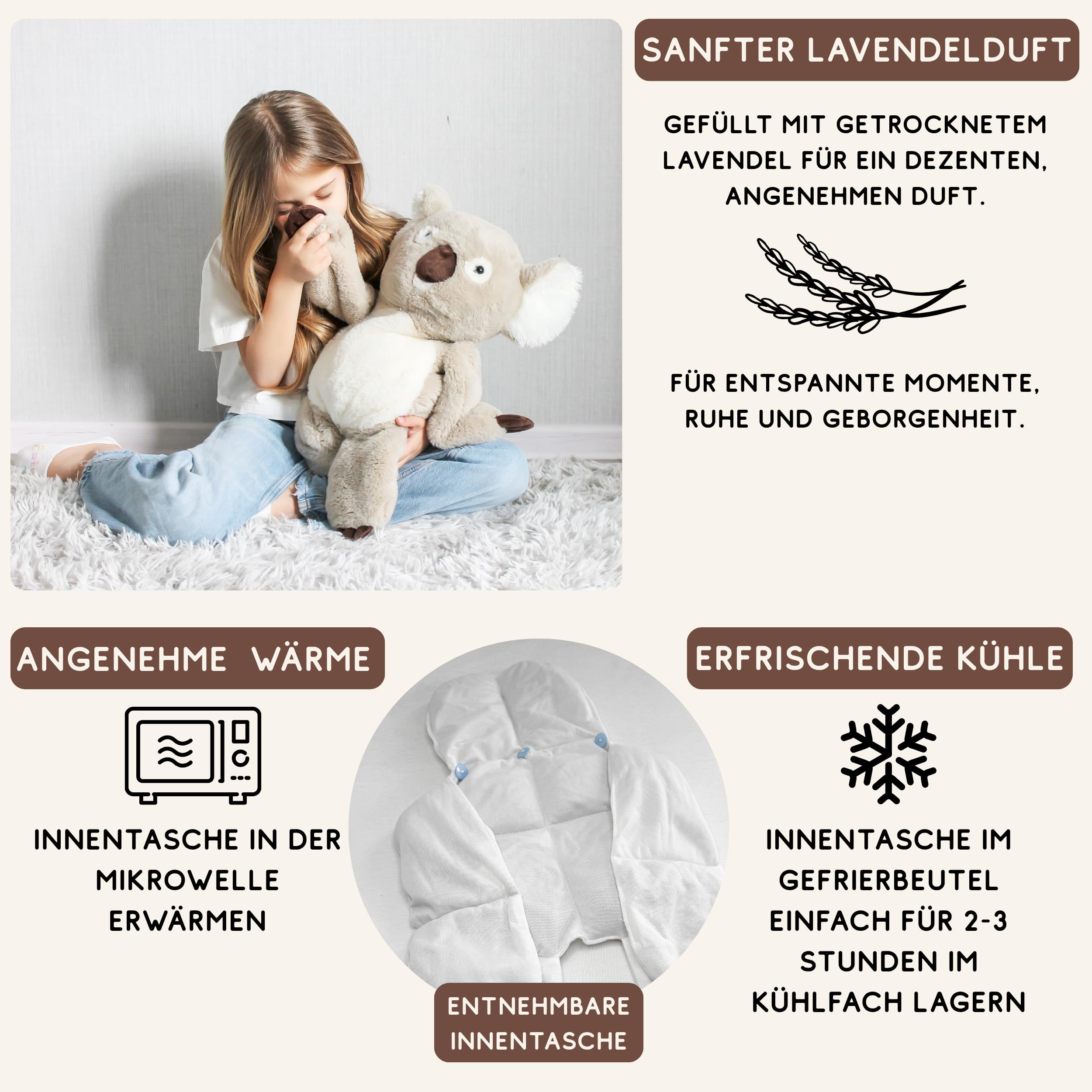 DRACA Weighted Stuffed Animal przytulanka ciężarowa 2,3 kg | Zwierzęta ciężarowe dla dzieci Anxiety Toy Weighted Plush | waga przytulanka | przytulanka dla dorosłych i dzieci | koala przytulanka